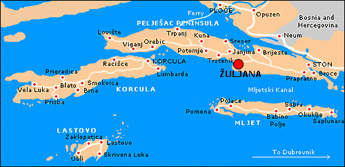 Peljesac map